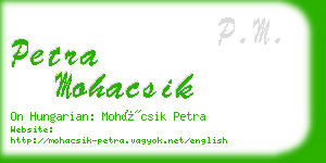 petra mohacsik business card